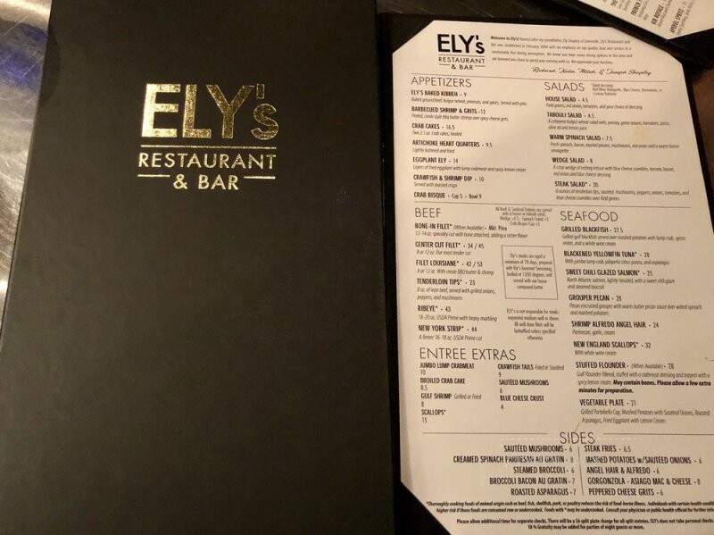 Ely's Restaurant & Bar - Ridgeland, MS menu_pic