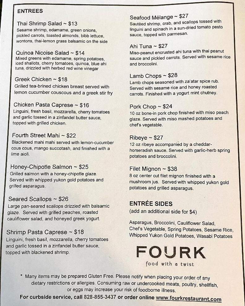 Fourk - Hickory, NC menu_pic