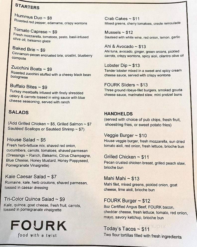 Fourk - Hickory, NC menu_pic