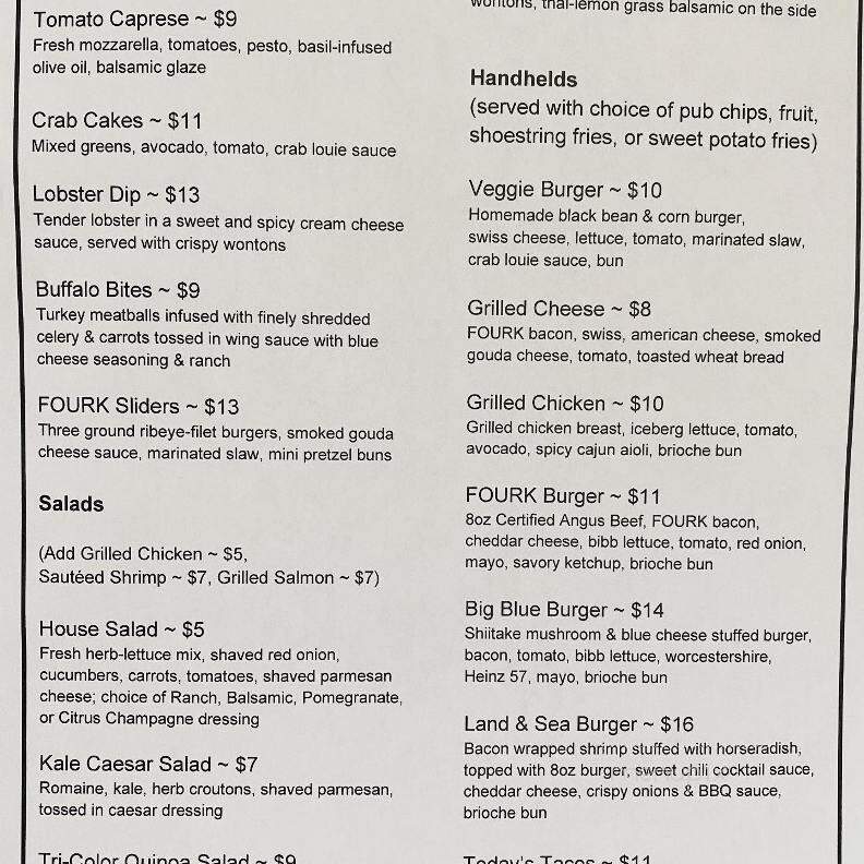 Fourk - Hickory, NC menu_pic