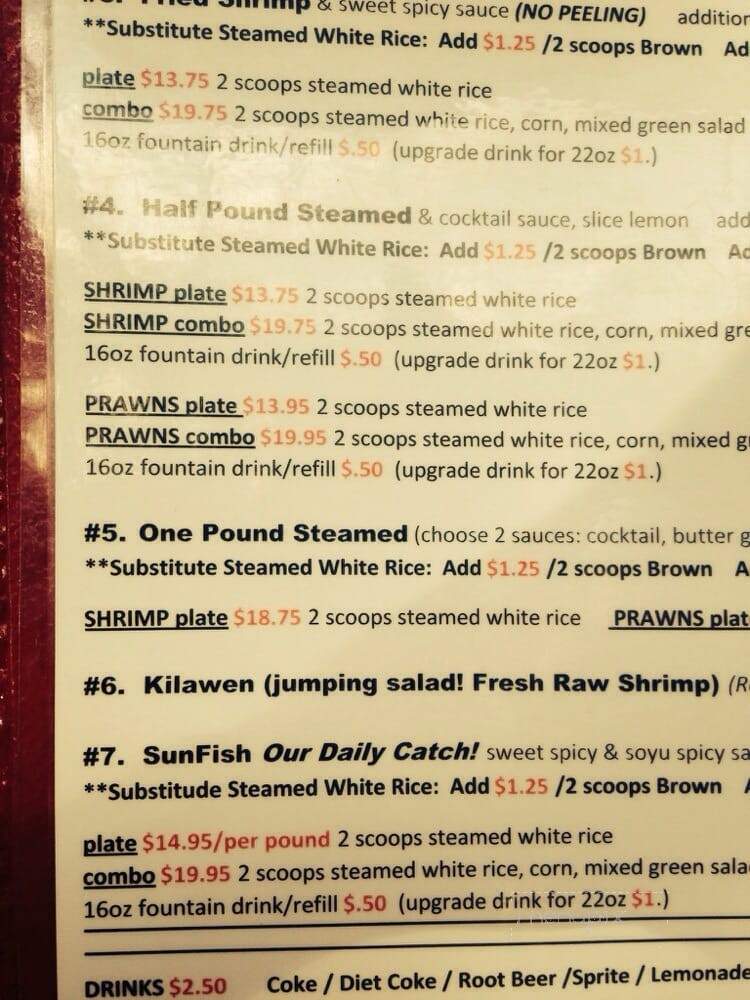 Romy's Kahuku Prawns & Shrimp - Kahuku, HI menu_pic
