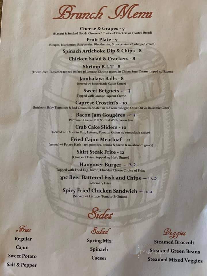 Cork & Barrel - Bossier City, LA menu_pic