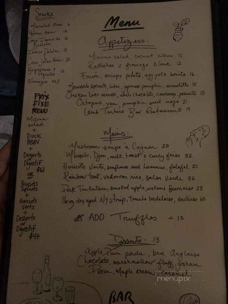 Bar Restaurant - Los Angeles, CA menu_pic