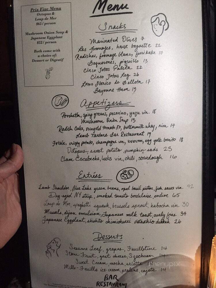 Bar Restaurant - Los Angeles, CA menu_pic