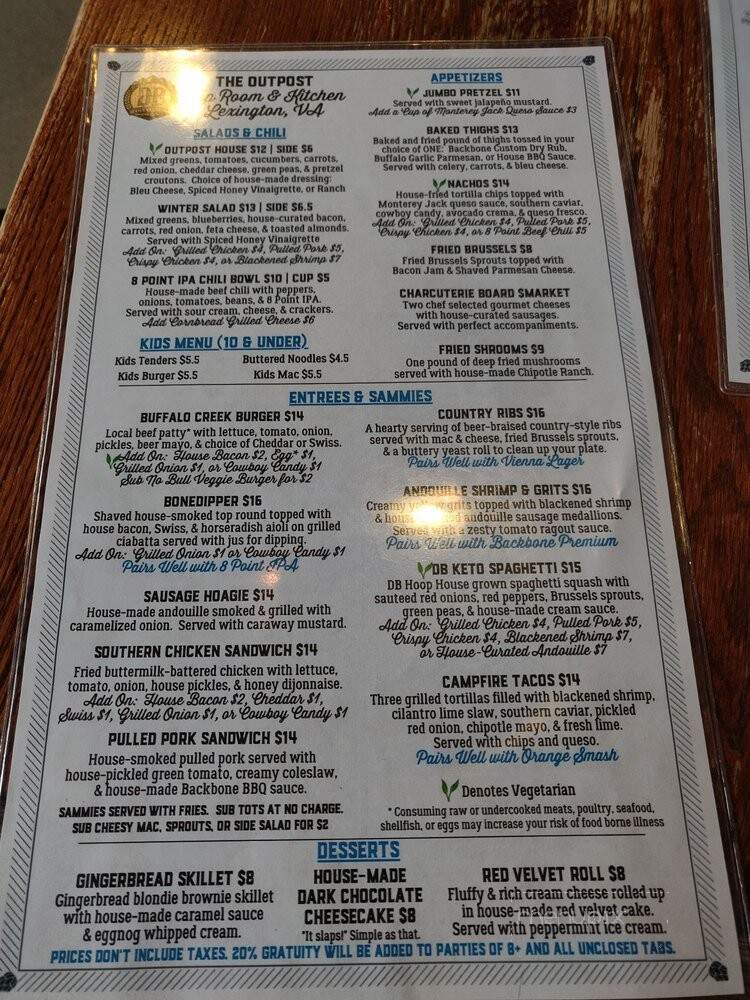 Devils Backbone Outpost Brewery - Lexington, VA menu_pic