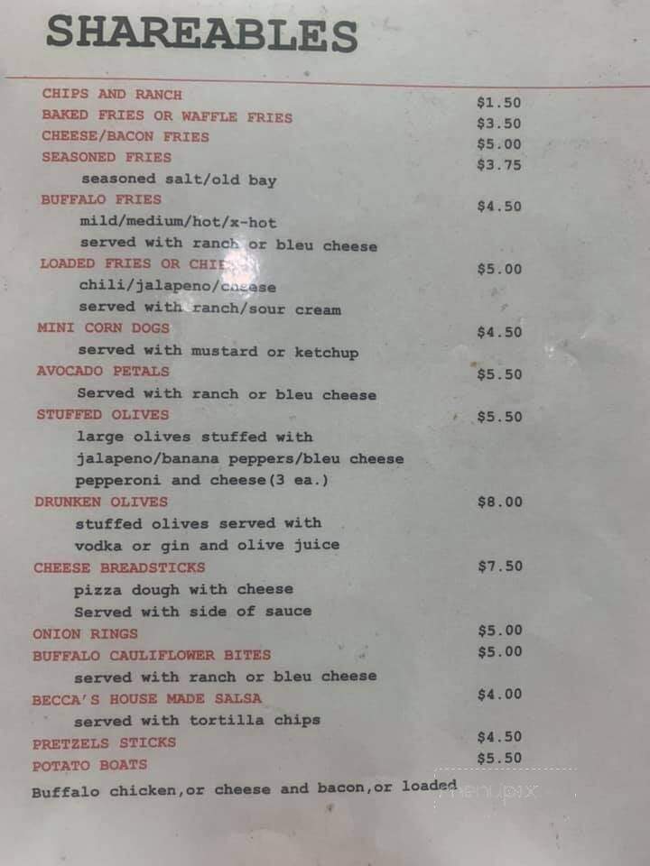 Uncle Bill's Pub and Grill - Barboursville, WV menu_pic