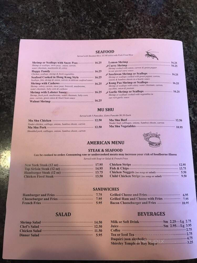 Chen's Chinese Restaurant - South Bend, WA menu_pic