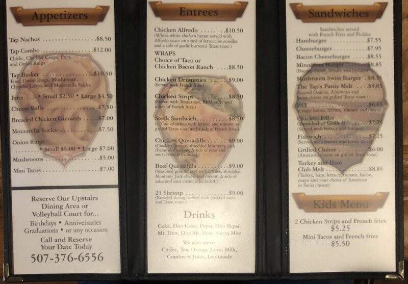 The Tap - Worthington, MN menu_pic