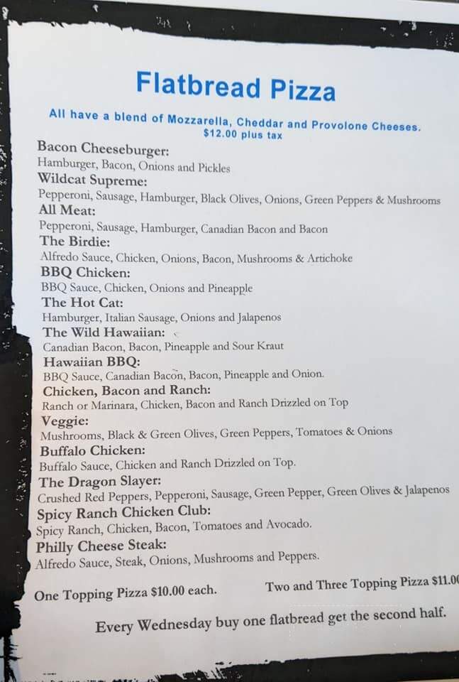 Wildcat Golf Course - Shellsburg, IA menu_pic
