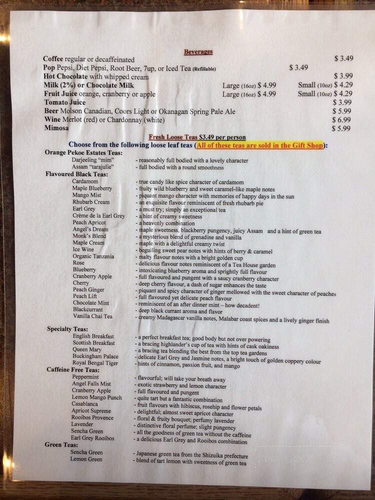 The Jammery - Kelowna, BC menu_pic