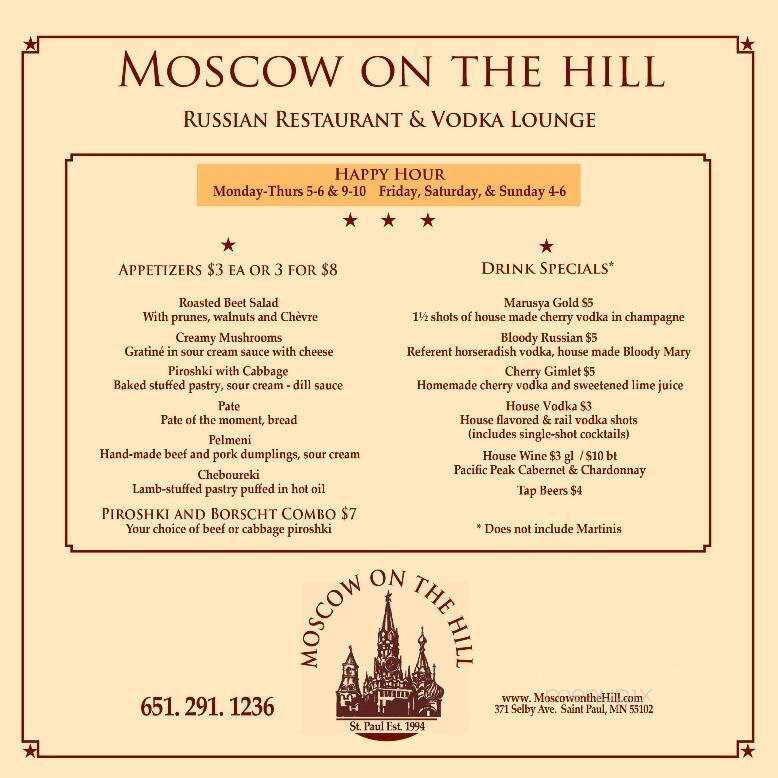 Moscow On The Hill Restaurant - Saint Paul, MN
