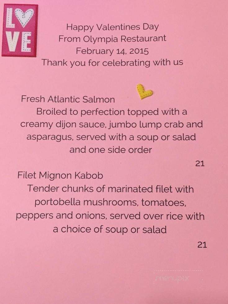 Olympia Restaurant - Vineland, NJ menu_pic
