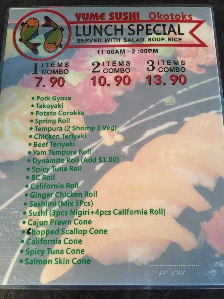 Yume Sushi - Okotoks, AB menu_pic