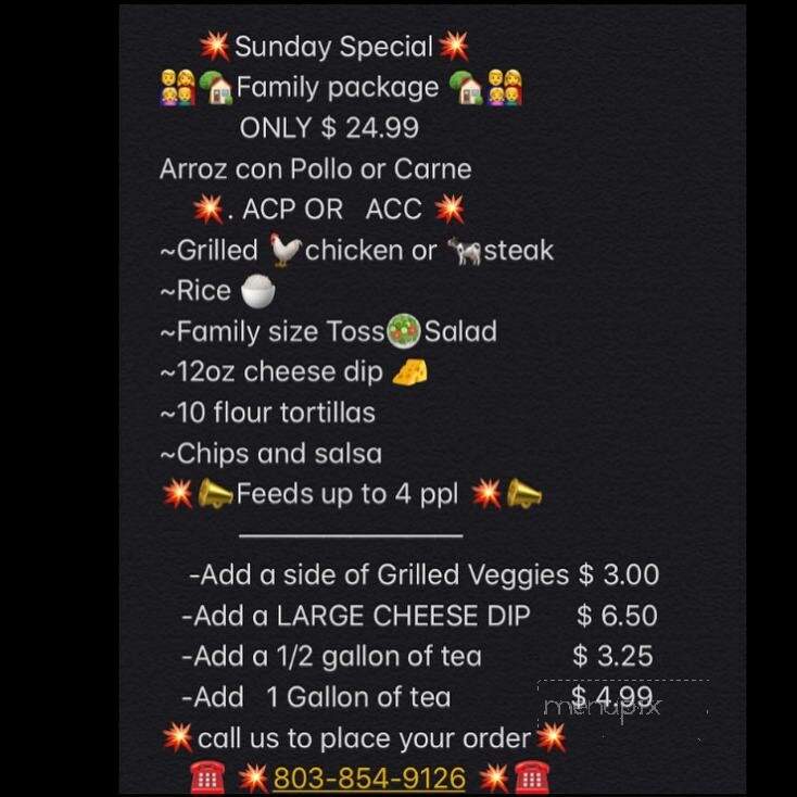 Armando's Mexican Restaurant - Santee, SC menu_pic