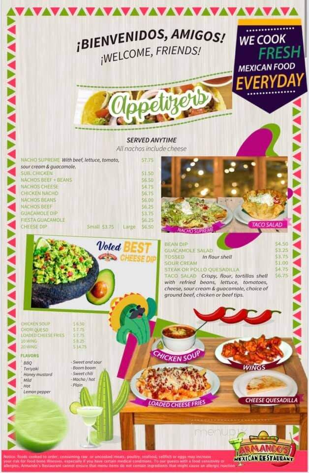 Armando's Mexican Restaurant - Santee, SC menu_pic