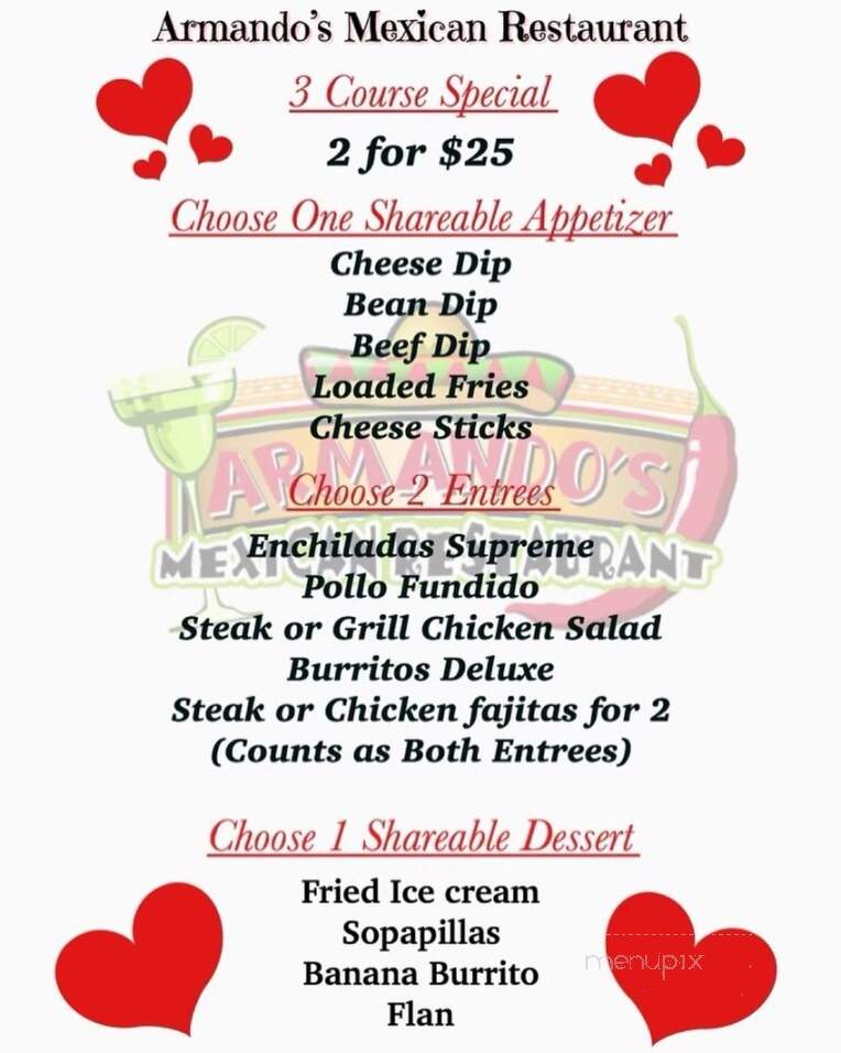 Armando's Mexican Restaurant - Santee, SC menu_pic