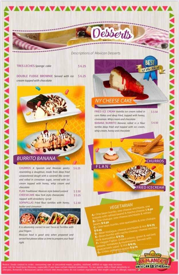 Armando's Mexican Restaurant - Santee, SC menu_pic