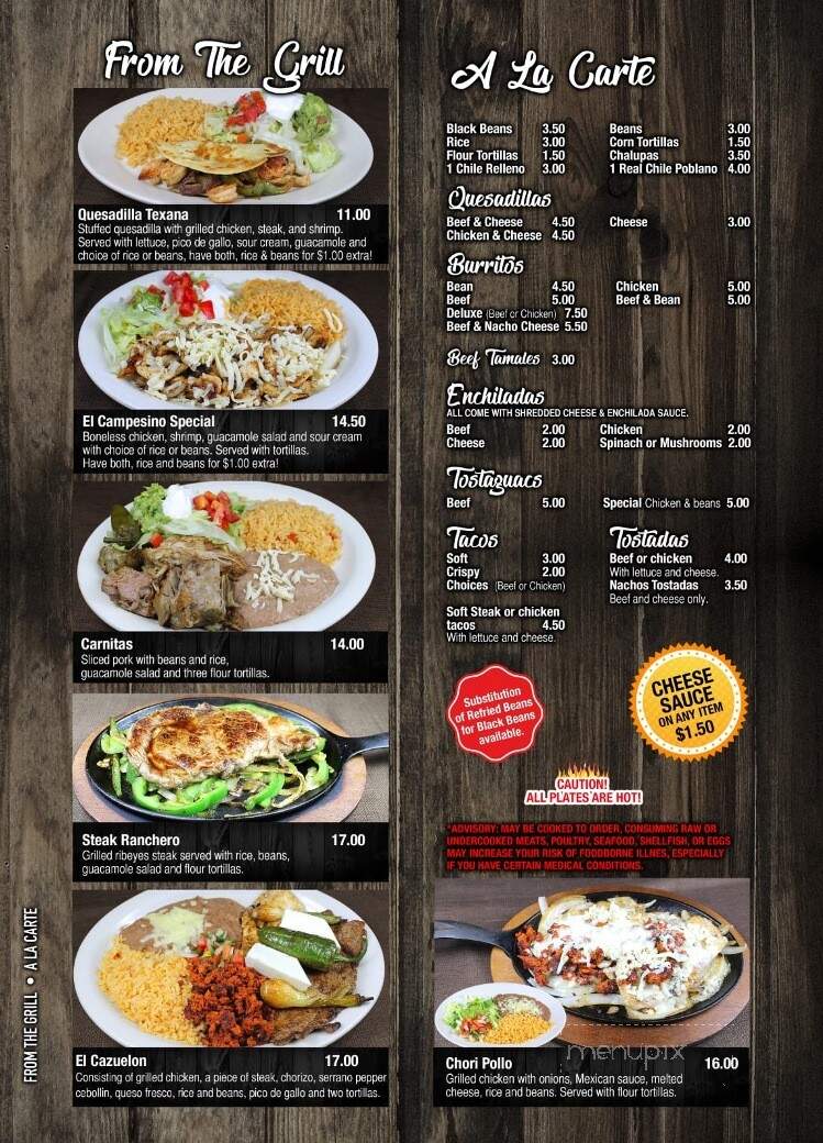 El Campesino Mexican Restaurant - Cleveland, GA menu_pic