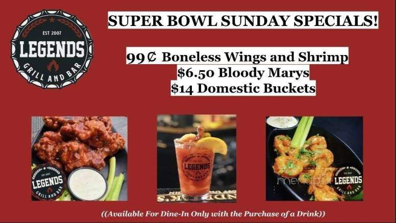Legends Grill and Bar - Mokena, IL menu_pic