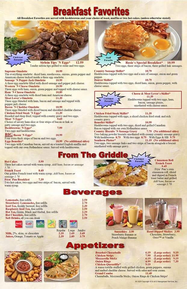 Fryn' Pan Family Restaurant - Yankton, SD menu_pic