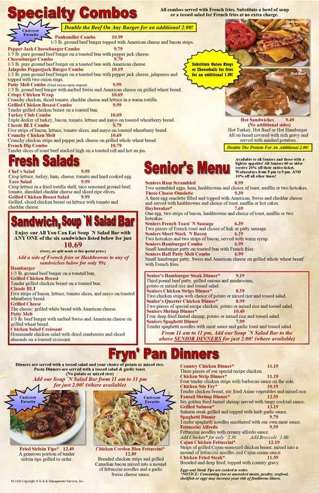 Fryn' Pan Family Restaurant - Yankton, SD menu_pic