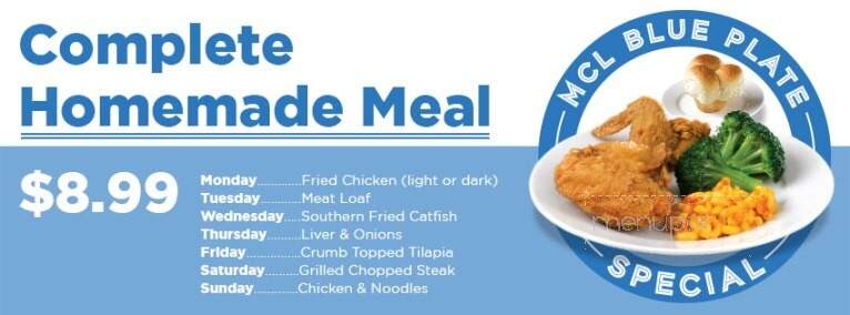 Mcl Cafeteria - Columbus, OH menu_pic