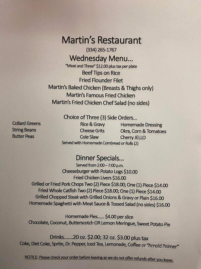 Martin's Restaurant - Montgomery, AL