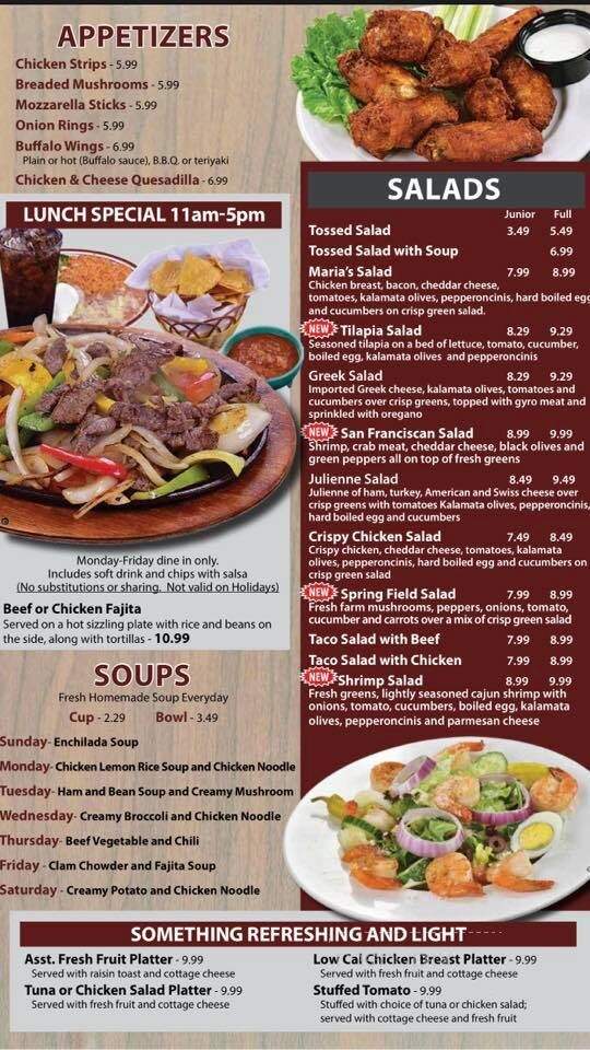 Maria's Family Restaurant - Warsaw, IN menu_pic