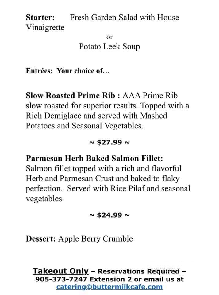 Buttermilk Cafe - Cobourg, ON menu_pic