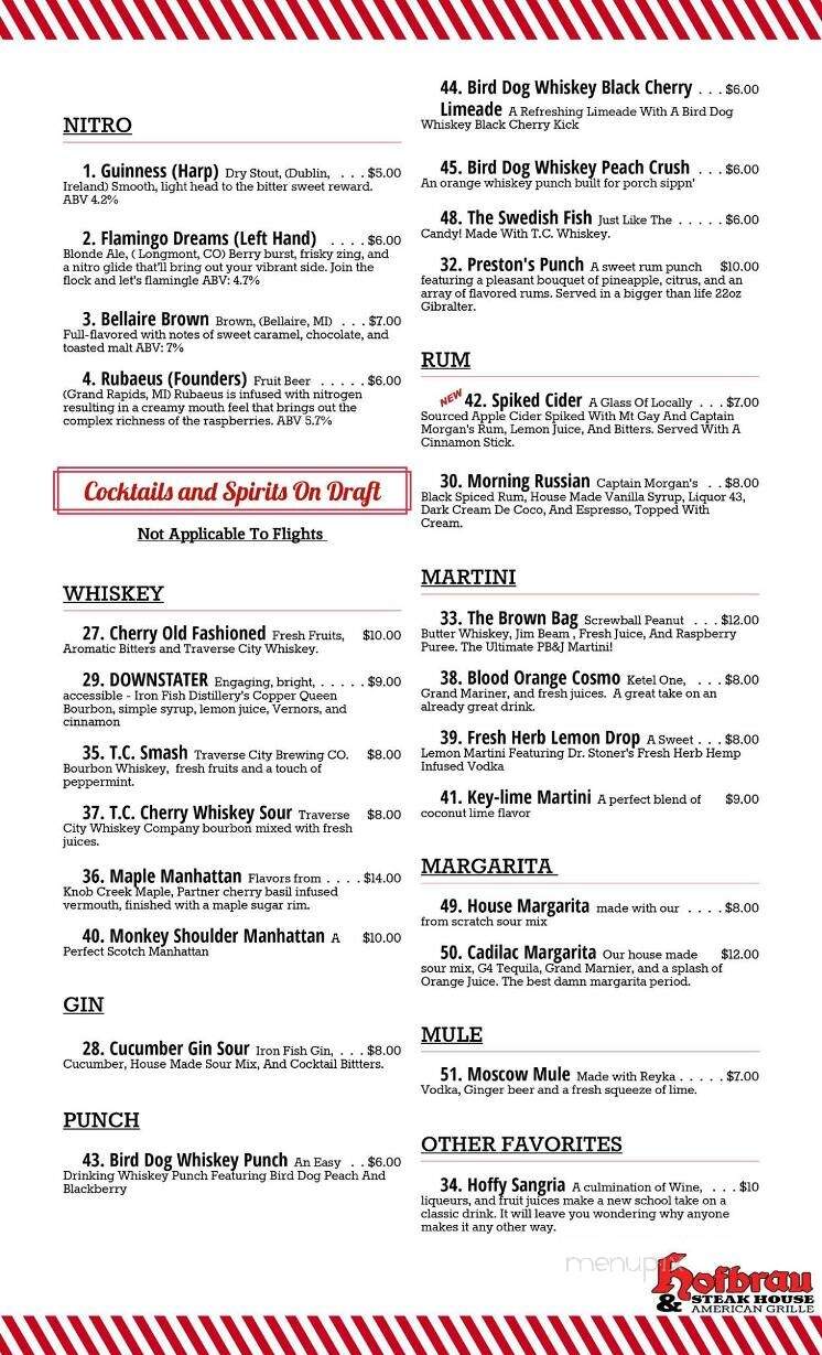 Hofbrau - Interlochen, MI menu_pic