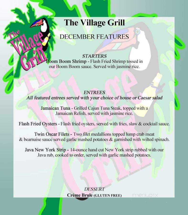 Village Grill - Burlington, NC menu_pic