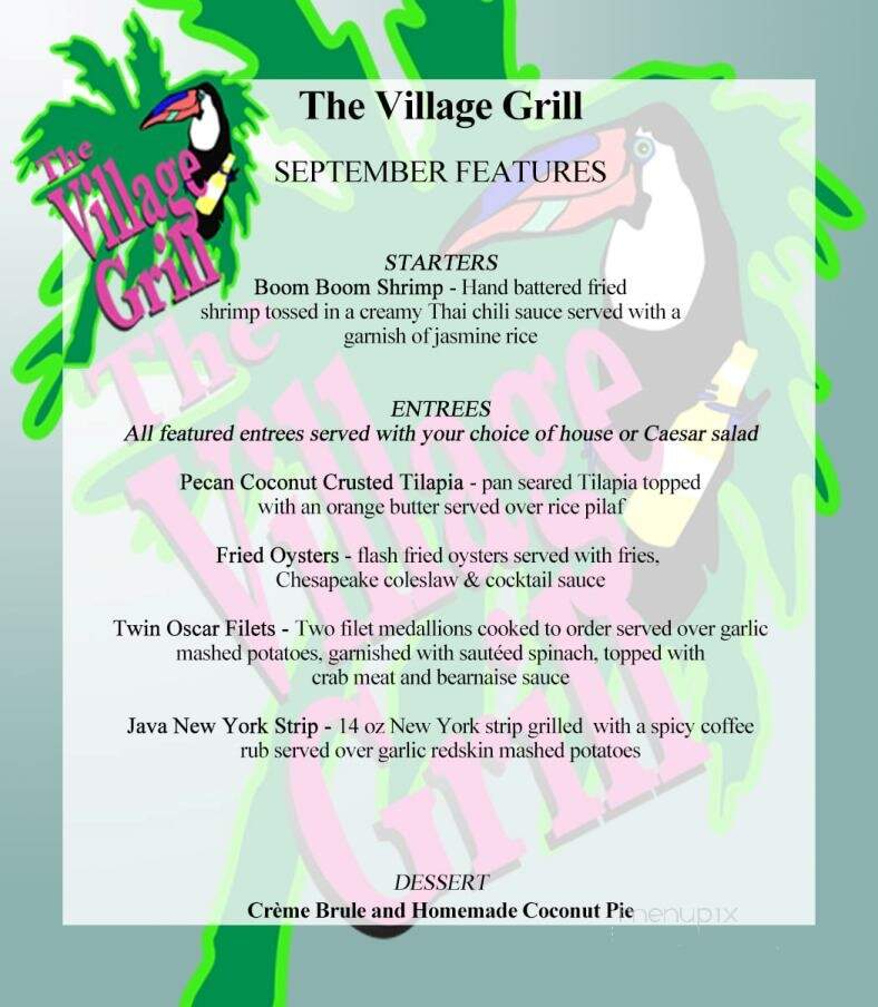 Village Grill - Burlington, NC menu_pic