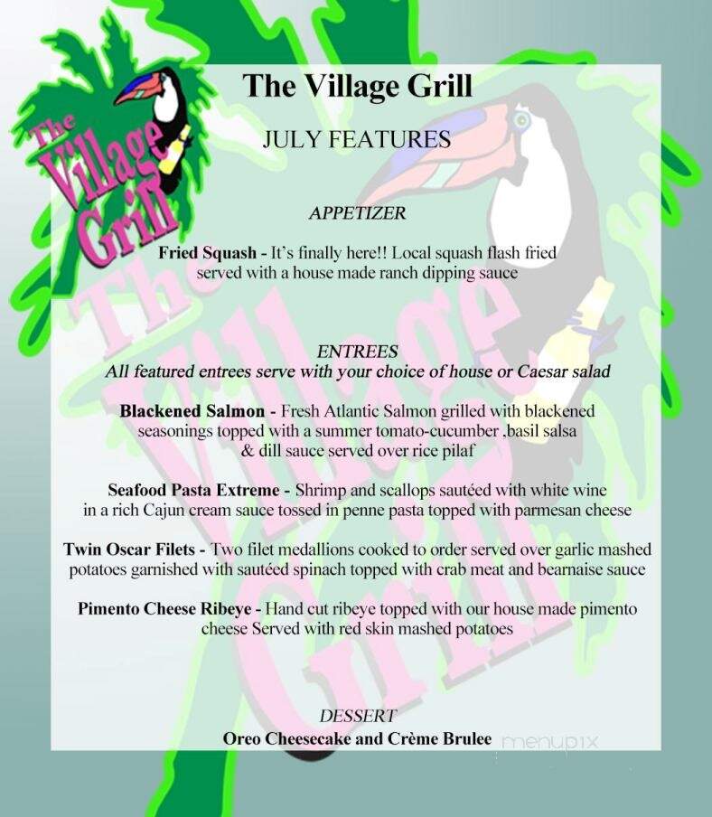 Village Grill - Burlington, NC menu_pic