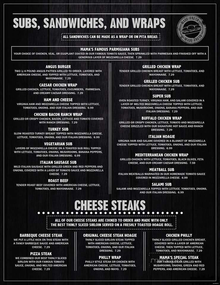 Mama's Pizza - Williamston, NC menu_pic