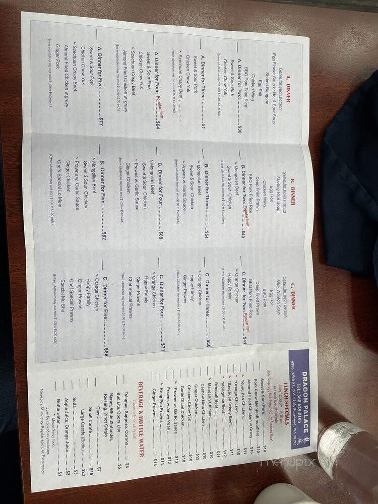Dragon Palace - Stanwood, WA menu_pic