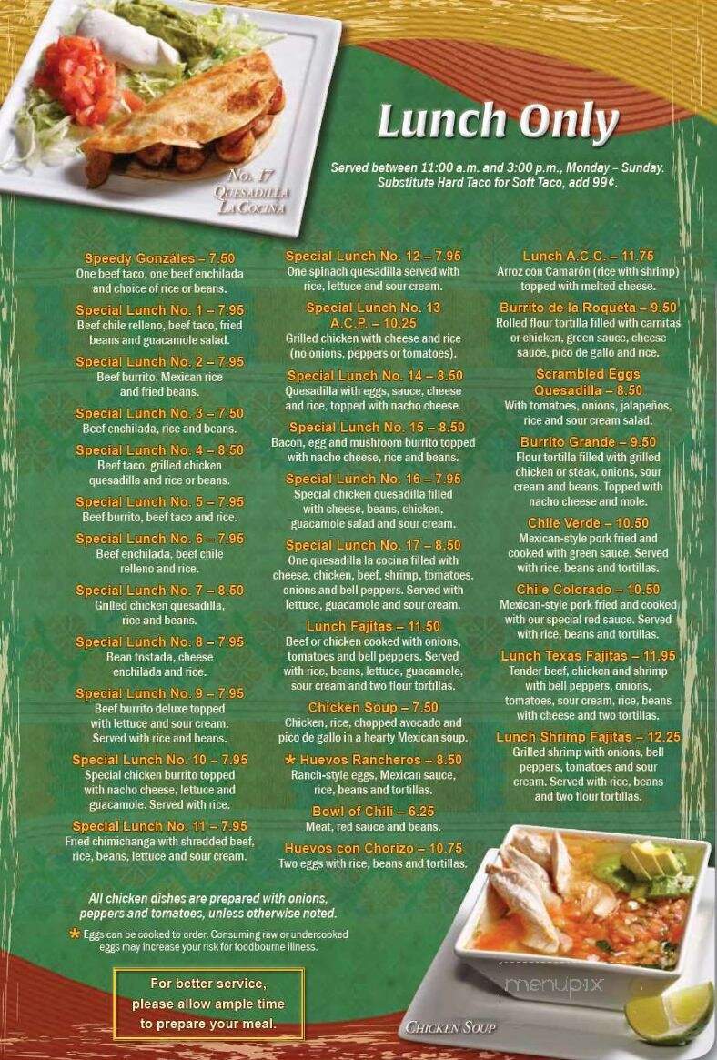 La Cocina Mexican Restaurant - Smithfield, NC menu_pic