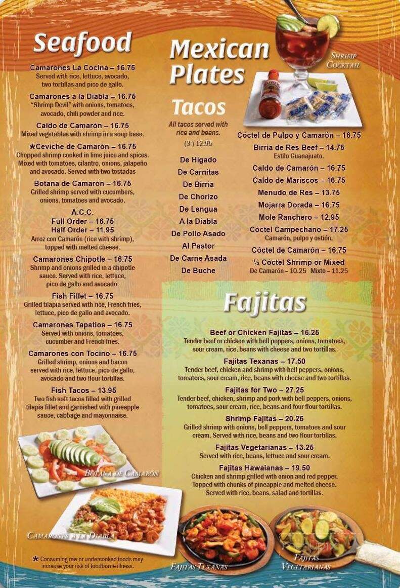 La Cocina Mexican Restaurant - Smithfield, NC menu_pic