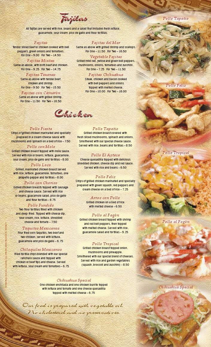 El Parral Mexican Restaurant - Eden, NC menu_pic