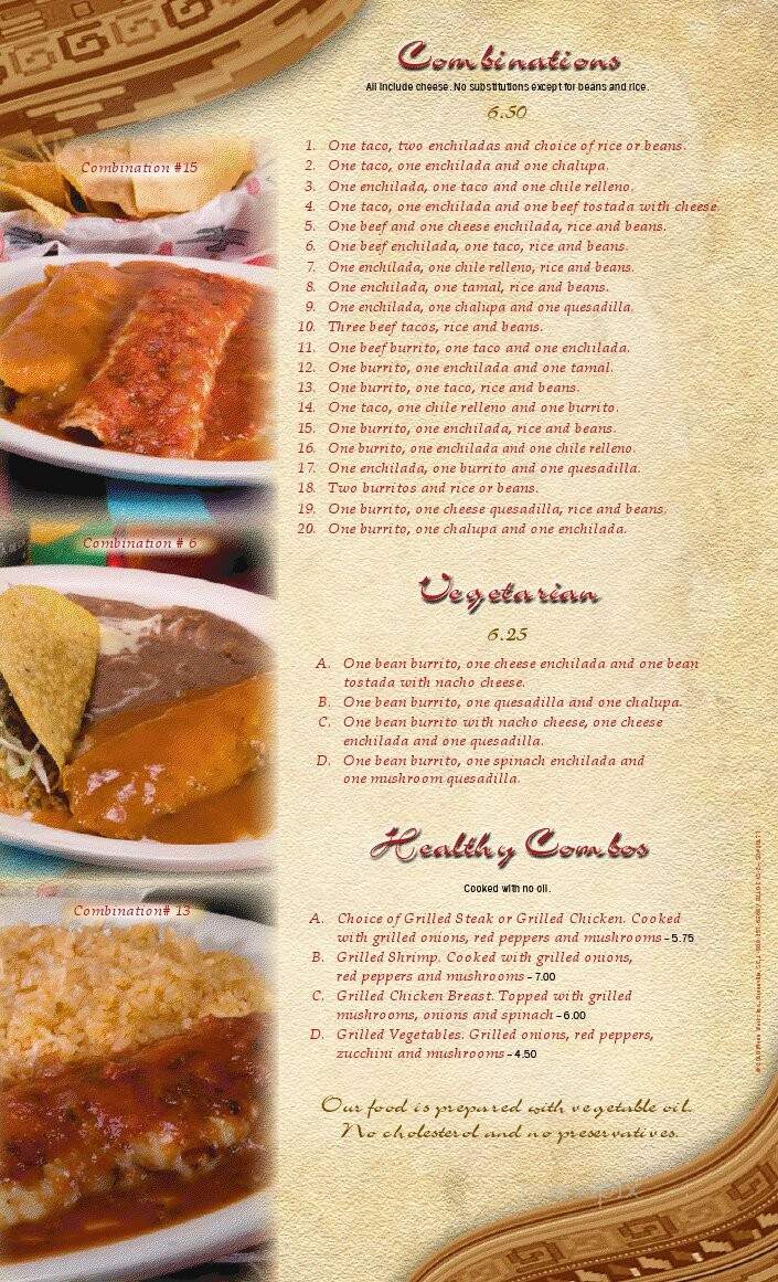 El Parral Mexican Restaurant - Eden, NC menu_pic