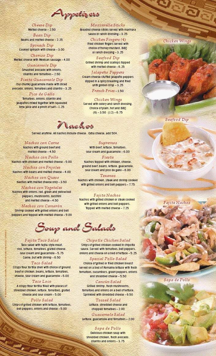 El Parral Mexican Restaurant - Eden, NC menu_pic
