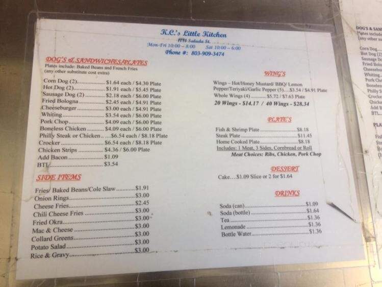 No 1 Kitchen - Rock Hill, SC menu_pic