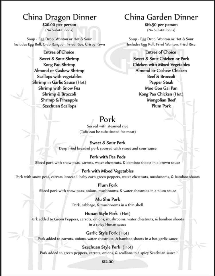 China Garden Restaurant - Lander, WY menu_pic