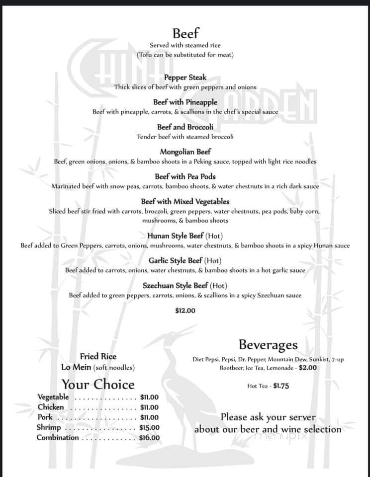 China Garden Restaurant - Lander, WY menu_pic