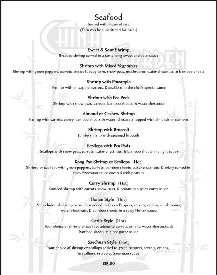 China Garden Restaurant - Lander, WY menu_pic