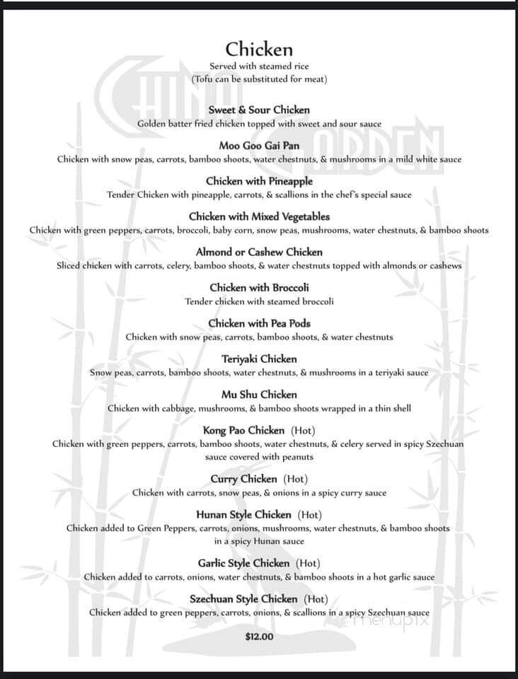 China Garden Restaurant - Lander, WY menu_pic