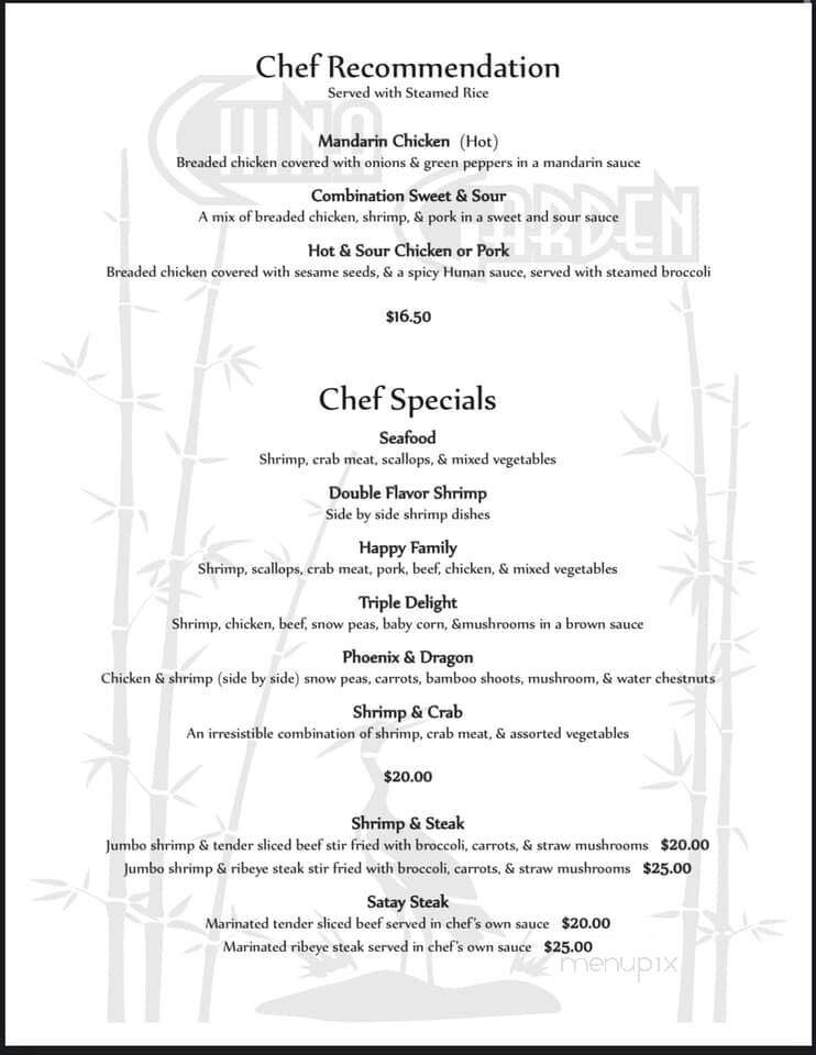 China Garden Restaurant - Lander, WY menu_pic