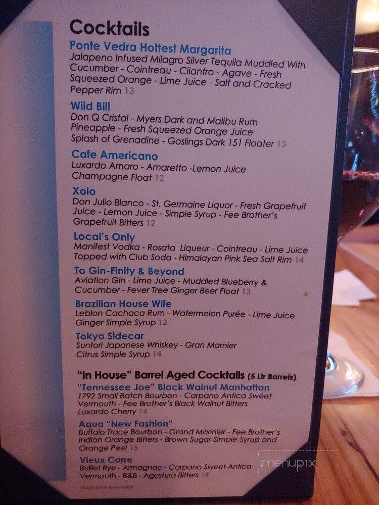 Aqua Grill - Ponte Vedra Beach, FL menu_pic