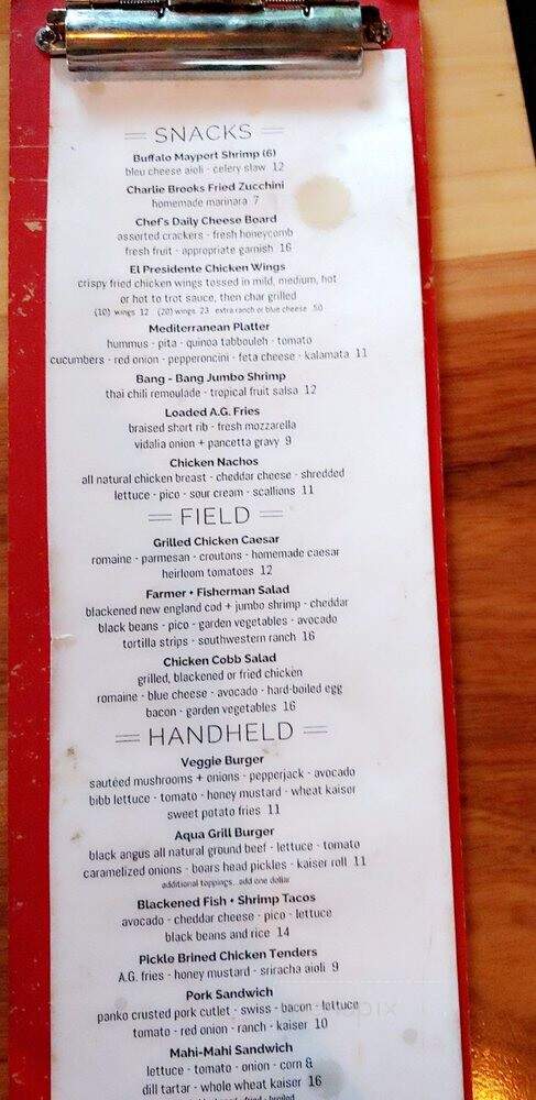 Aqua Grill - Ponte Vedra Beach, FL menu_pic