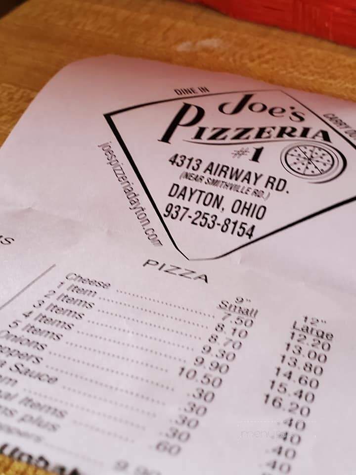 Joe's Pizzeria - Dayton, OH menu_pic