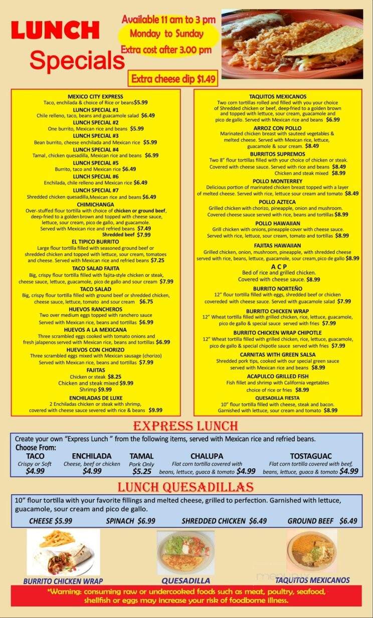Casa Fiesta - Lenoir City, TN menu_pic